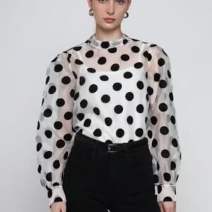 Cover Story Multi Organza Polka Dots Regular Fit Top