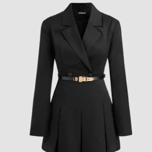 Solid Color Split Button Blazer