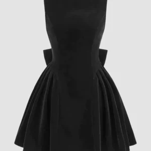 Backless Bow Detail Midi Dress