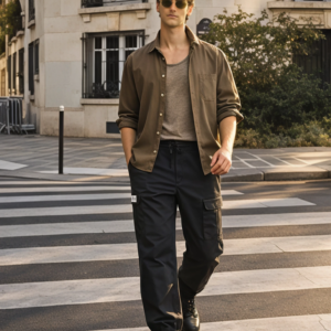 Men's Black Regular Fit Solid