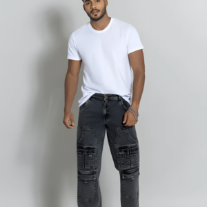 Black Straight Fit Cut