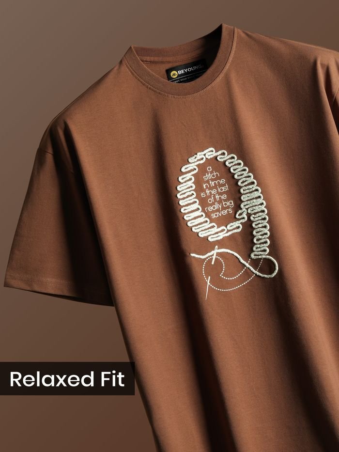 Brown Stitch In Time T-shirt - Image 3