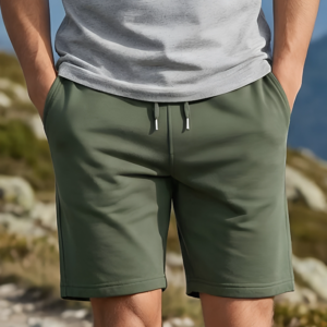 Olive Green Zip Pocket Shorts