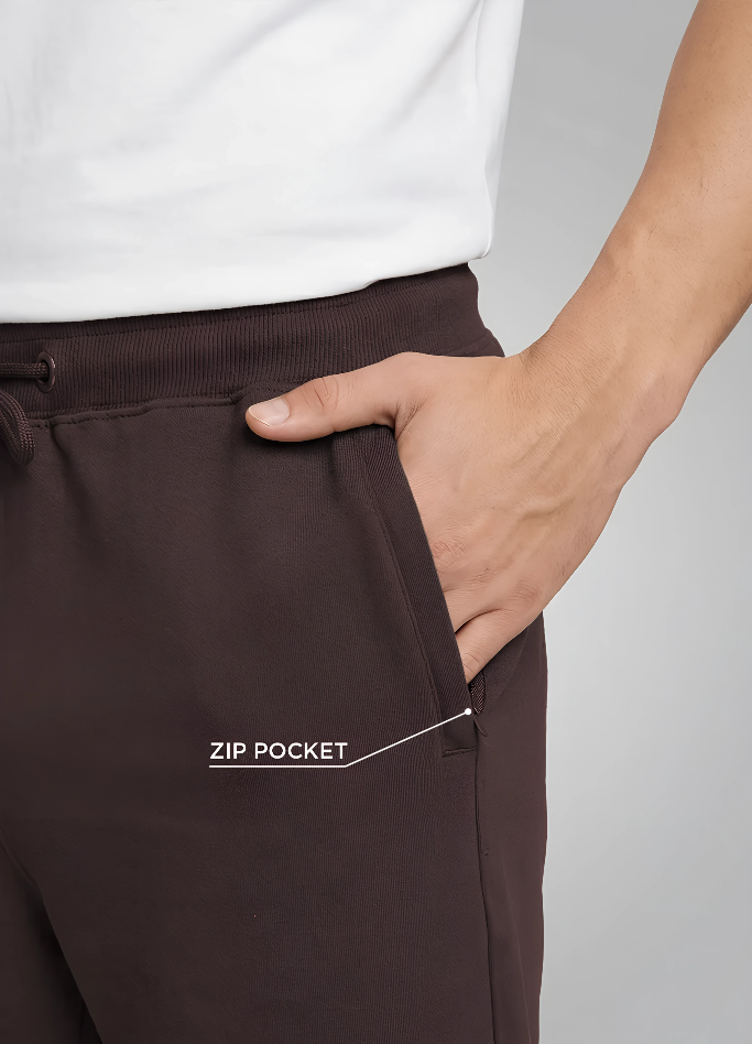 Dark Oak Zip Pocket Shorts - Image 2
