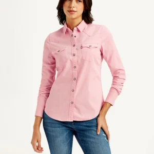 Women's Solid Spread Collar Shirt