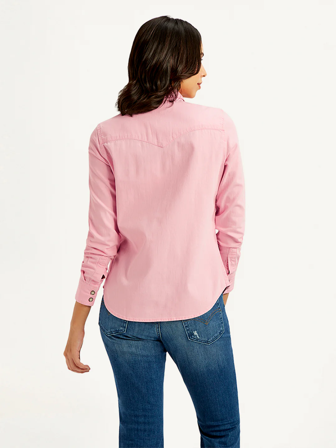 Women's Solid Spread Collar Shirt - Image 2