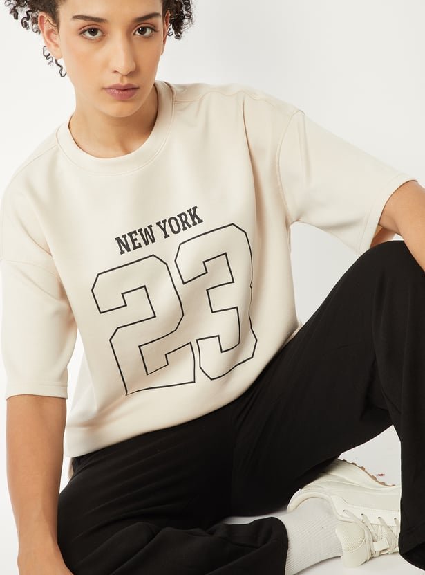 Women Printed Boxy Fit Sports T-shirt