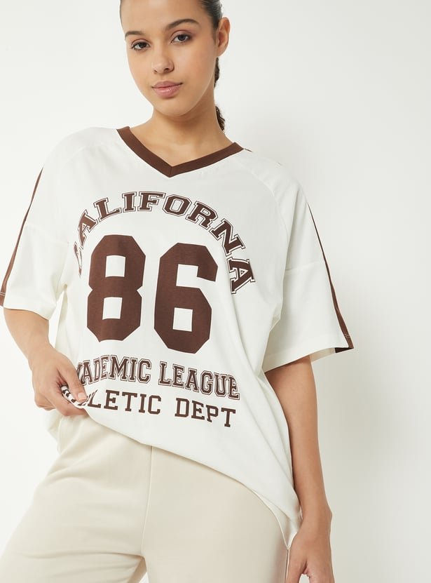 Women Printed Boxy Fit Sports T-shirts