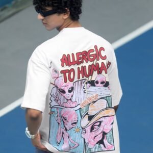 White Allergic To Human Puff Printed