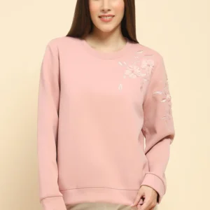 Pink Embroidered Sweatshirt