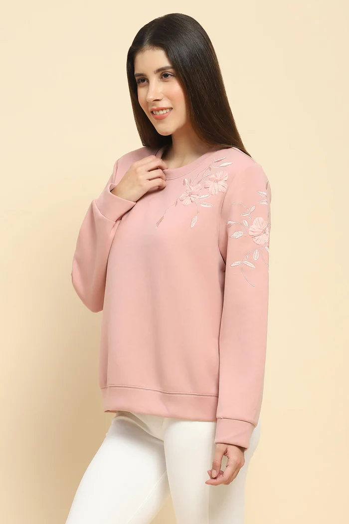 Pink Embroidered Sweatshirt - Image 2