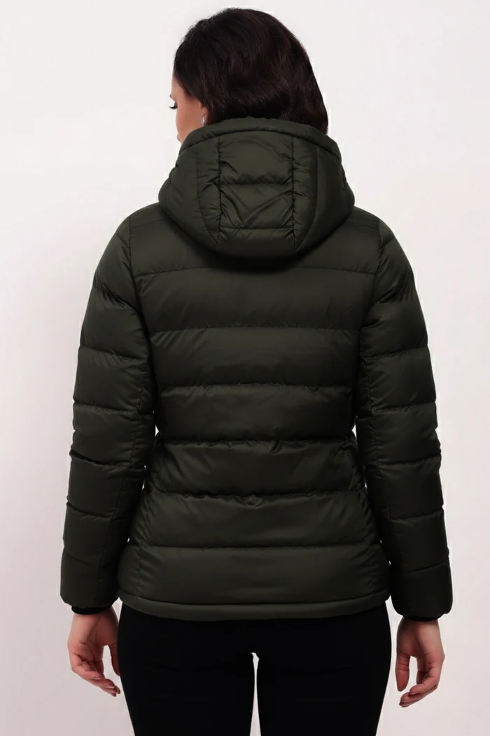 Olive Puffer Jacket - Image 3