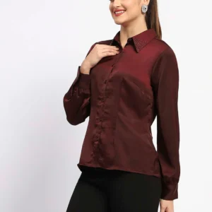 Wine Embellished Collar