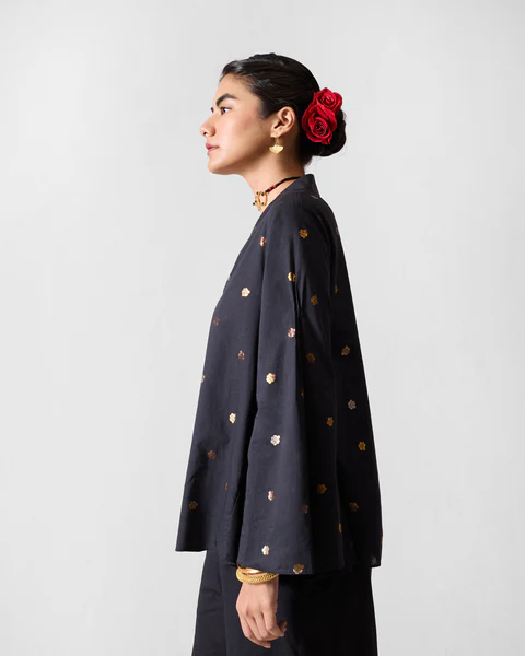 Tangier Top - Black & Gold Printed - Image 2