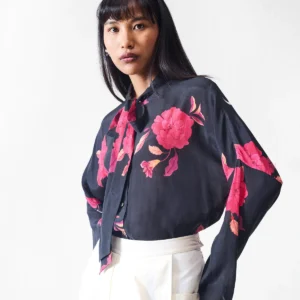 Bramble Top - Black & Fuchsia