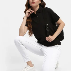 Solid Black Polo Neck