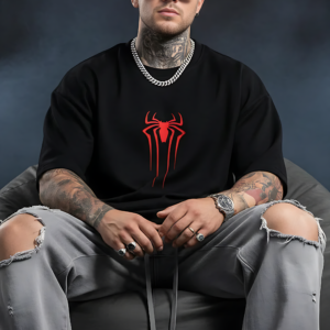 Spiderman Black Oversized Back