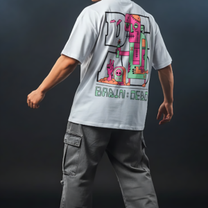 Braindead White Oversized Printed T-shirt