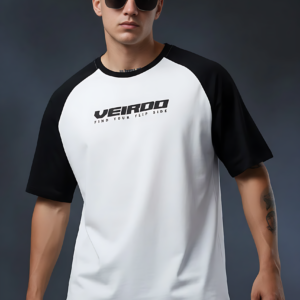 White-Black Raglan Oversized Typography