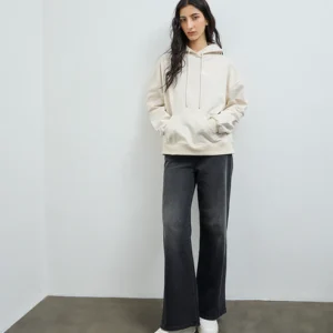 Nuon Light Beige Printed Hoodie